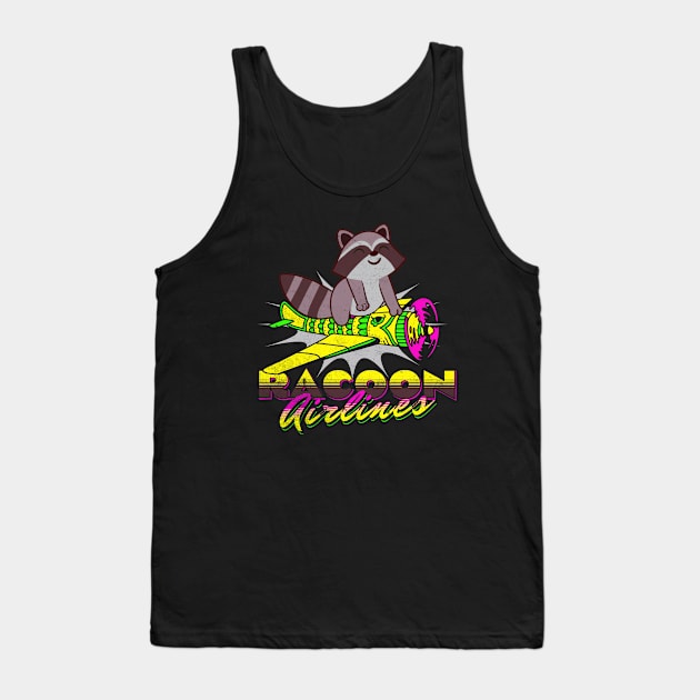 Racoon Airlines Tank Top by alcoshirts